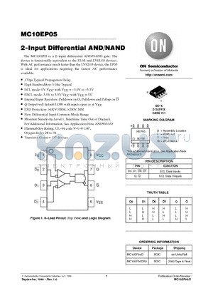 MC10EP05D datasheet - 2-Input Differential AND/NAND