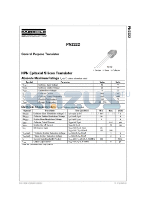 PN2222 datasheet - General Purpose Transistor