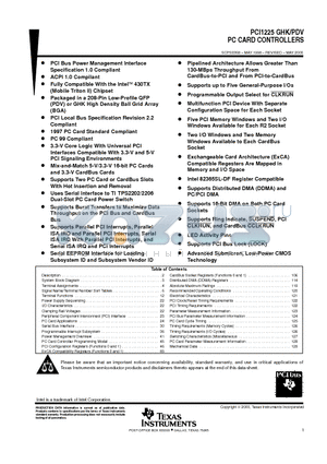 PCI1225PDV datasheet - PC CARD CONTROLLERS