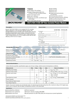 SX16A-3-5SA datasheet - SIP Non-Isolated Power Module