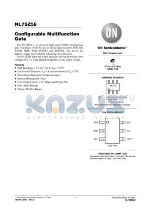 NL7SZ58DFT2G datasheet - Configurable Multifunction Gate