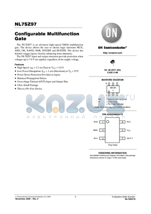 NL7SZ97 datasheet - Configurable Multifunction Gate