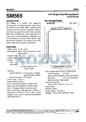 SM565 datasheet - 4-Bit Single-Chip Microcomputer(LCD Driver)