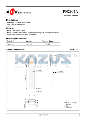 PN2907A datasheet - PNP Silicon Transistor