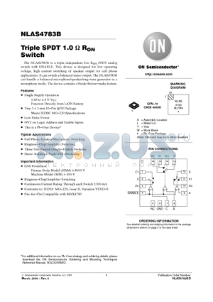 NLAS4783BMN1R2G datasheet - Triple SPDT 1.0 ohm RON Switch