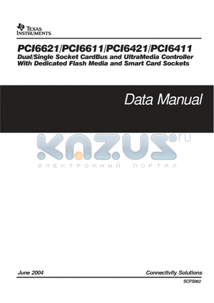 PCI6611 datasheet - DUAL/SINGLE SOCKET CARDBUS AND ULTRAMEDIA CONTROLLER