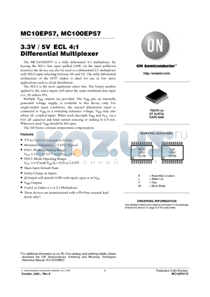 MC10EP57DTR2G datasheet - 3.3V / 5V ECL 4:1 Differential Multiplexer