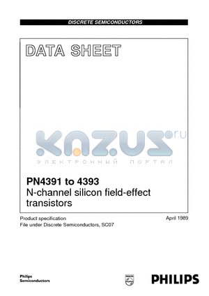 PN4391 datasheet - N-channel silicon field-effect transistors