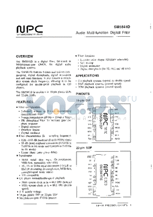 SM5841D datasheet - Audio Multi-function Digital Filter