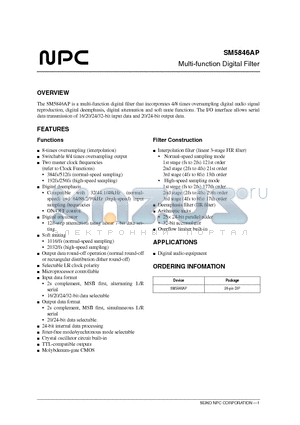 SM5846AP_06 datasheet - Multi-function Digital Filter