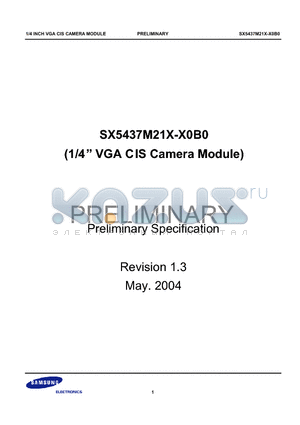 SX5437M21X datasheet - 1/4 Optical Size 640x480(VGA) CIS Camera Module