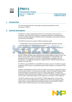 PN512_11 datasheet - Transmission module Integrated data mode detector