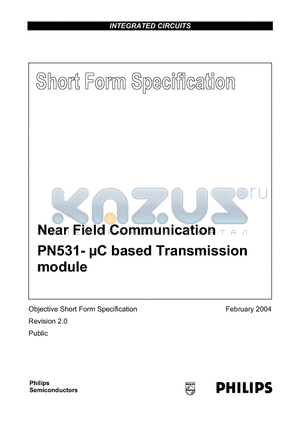 PN531 datasheet - lC based Transmission module