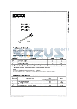 PN5433 datasheet - N-Channel Switch