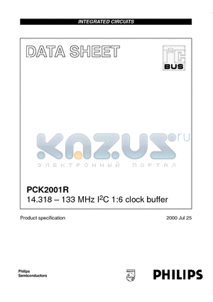 PCK2001R datasheet - 14.318 . 133 MHz I2C 1:6 clock buffer