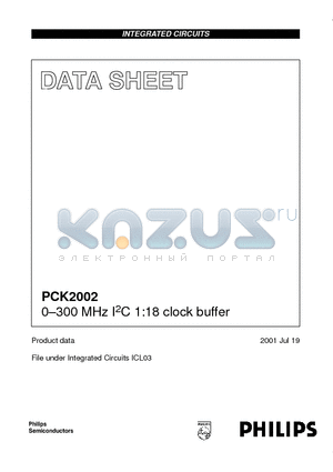 PCK2002DL datasheet - 0-300 MHz I2C 1:18 clock buffer