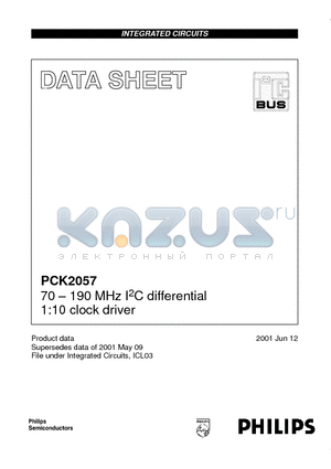 PCK2057 datasheet - 70 - 190 MHz I2C differential 1:10 clock driver