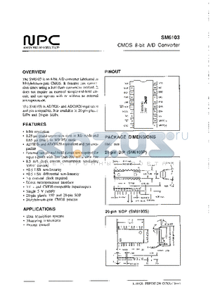 SM6103 datasheet - CMOS 8-bit A/D Converter