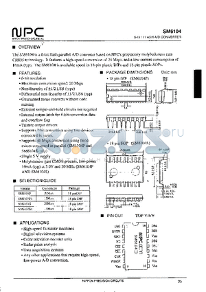 SM6104 datasheet - 6-BIT FLASH A/D CONVERTER