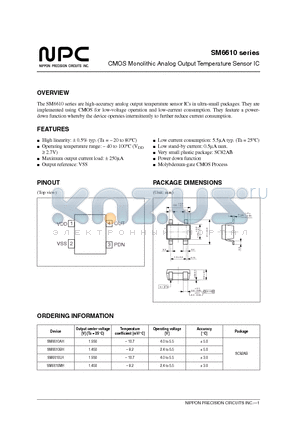 SM6610BH datasheet - CMOS Monolithic Analog Output Temperature Sensor IC