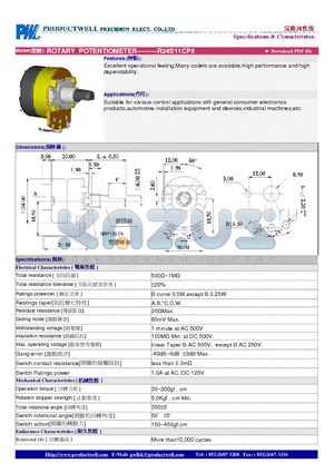 R24S11CP5 datasheet - ROTARY POTENTIOMETER