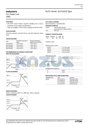 NLFC453232T-1R5M datasheet - For Power Line SMD