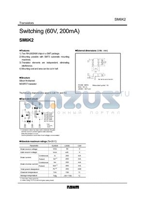 SM6K2 datasheet - Switching (60V, 200mA)