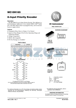 MC10H165FNG datasheet - 8−Input Priority Encoder
