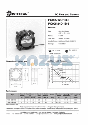 PO005-24D-1B-3 datasheet - DC Fans and Blowers