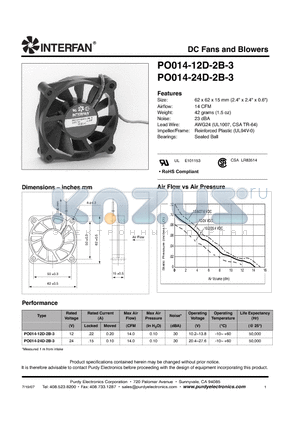 PO014 datasheet - DC Fans and Blowers