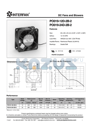 PO019 datasheet - DC Fans and Blowers