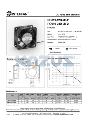 PO019-24D-2B-2 datasheet - DC Fans and Blowers