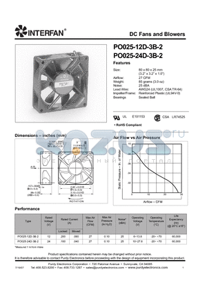 PO025-24D-3B-2 datasheet - DC Fans and Blowers