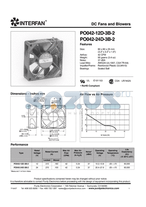 PO042-12D-3B-2 datasheet - DC Fans and Blowers