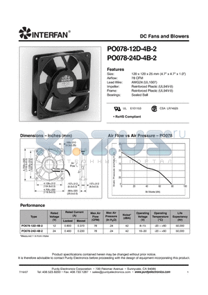 PO078 datasheet - DC Fans and Blowers