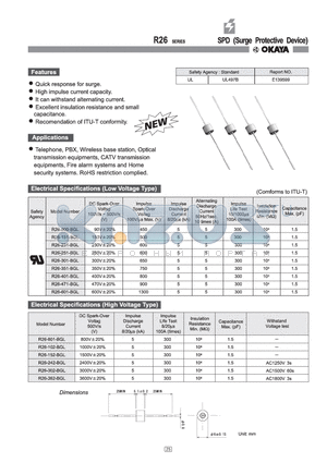 R26-152-BGL datasheet - SPD (Surge Protective Device)