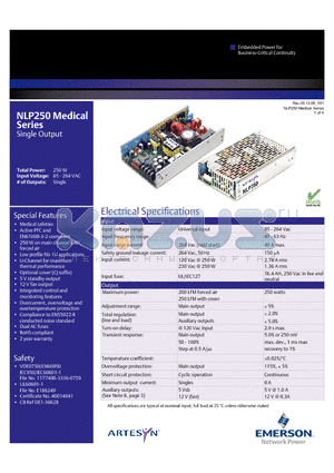 NLP250 datasheet - Active PFC and EN61000-3-2 compliant