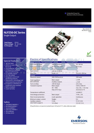 NLP250-DC datasheet - Single Output