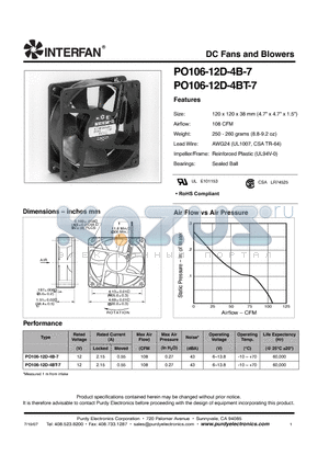 PO106-12D-4B-7 datasheet - DC Fans and Blowers