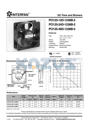 PO125-48D-1238B-2 datasheet - DC Fans and Blowers