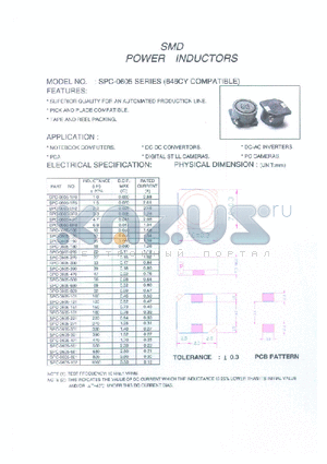 SPC-0303-4R7 datasheet - SMD POWER INDUCTORS