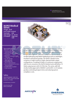 NLP65-9908J datasheet - 65 W universal input ac-dc power supply