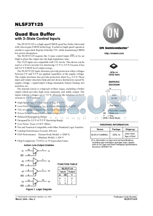 NLSF3T125 datasheet - Quad Bus Buffer