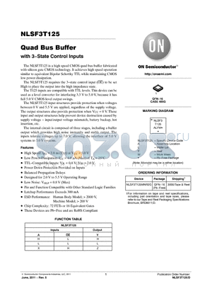 NLSF3T125MNR2G datasheet - Quad Bus Buffer