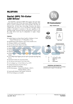 NLSF595MNR2G datasheet - Serial (SPI) Tri-Color LED Driver