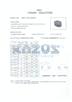 SPC-1002-100 datasheet - SMD POWER INDUCTORS