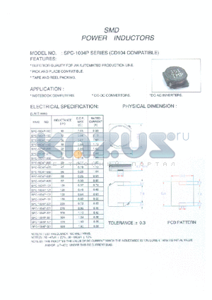 SPC-1004P-100 datasheet - SMD POWER INDUCTORS