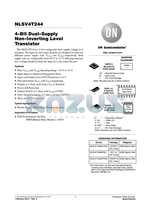 NLSV4T244DR2G datasheet - 4-Bit Dual-Supply Non-Inverting Level Translator