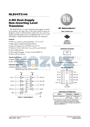 NLSV4T3144MUTAG datasheet - 4-Bit Dual-Supply Non-Inverting Level Translator