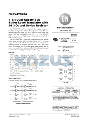 NLSV4T3234FCT1G datasheet - 4−Bit Dual−Supply Bus Buffer Level Translator with 26 ohm Output Series Resistor